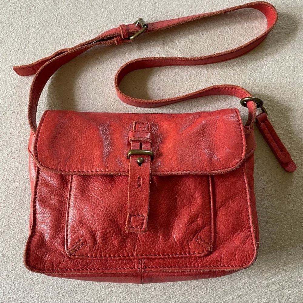 LUCKY BRAND Handbag Coral Front Flap Leather Shoulder Bag Purse |